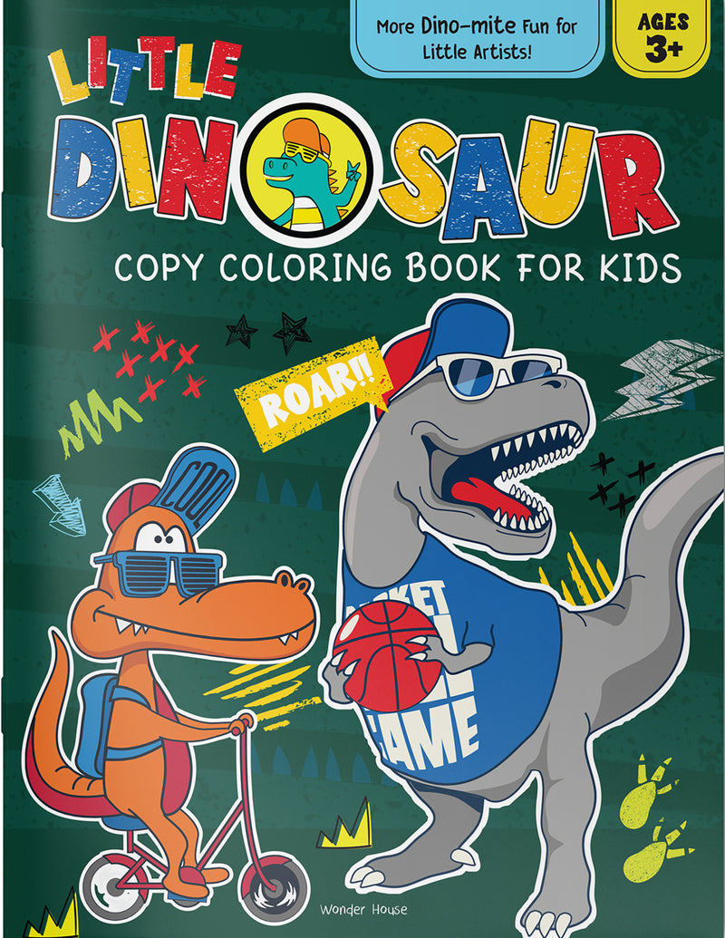 Little Dinosaur Copy Coloring Book For Kids