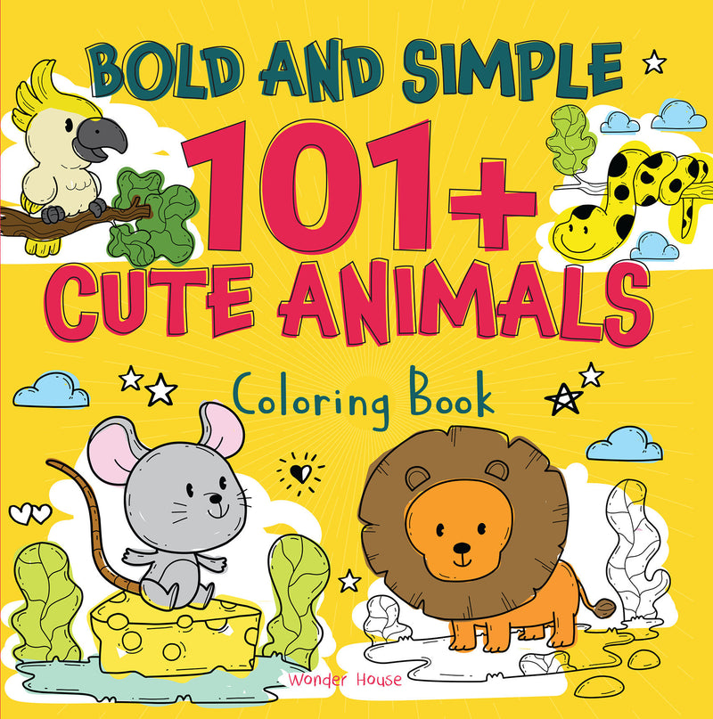 Bold and Simple 101+ Cute Animals Coloring Book