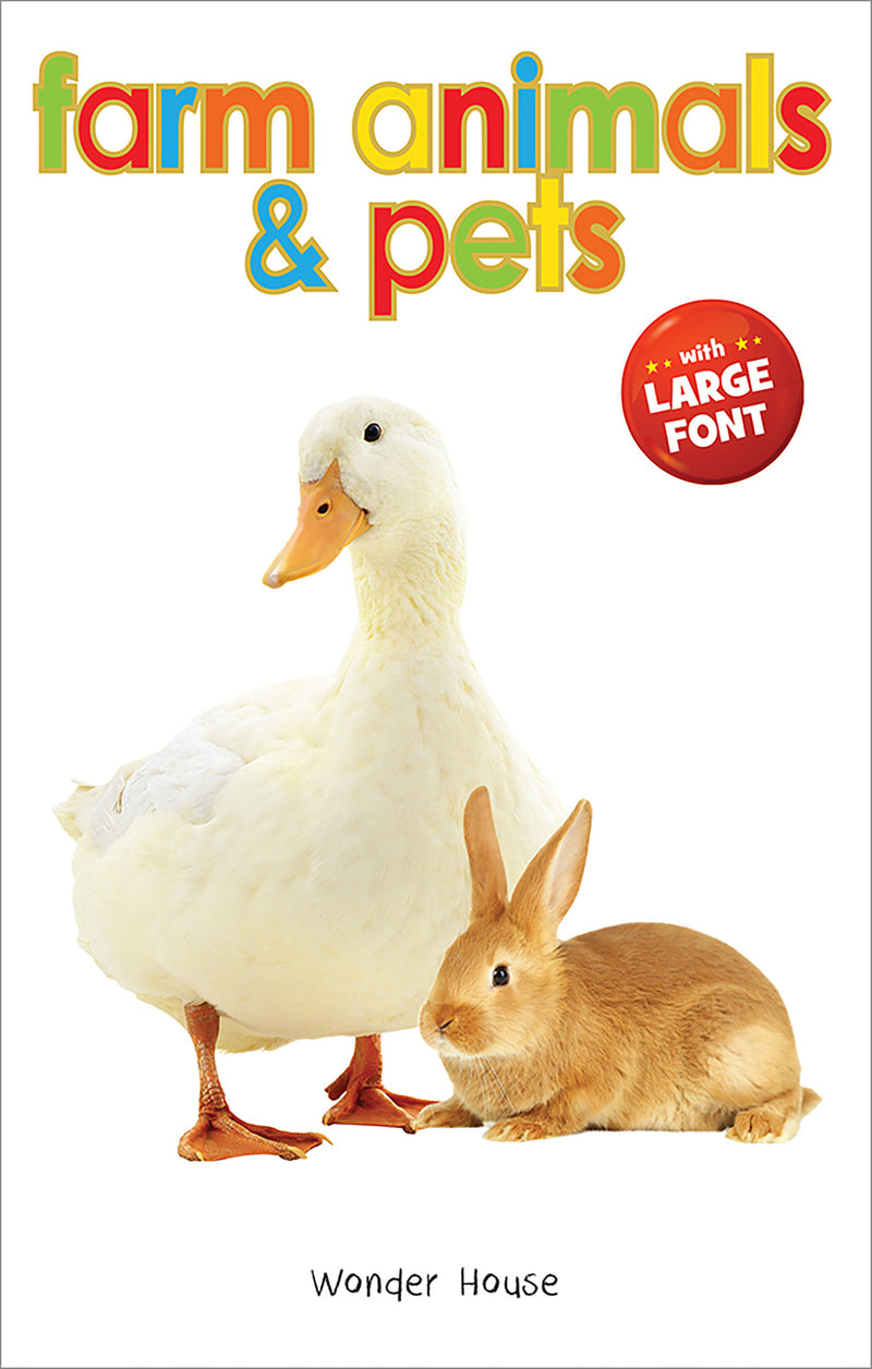 Farm Animals & Pets - Early Learning Board Book With Large Font : Big Board Books Series