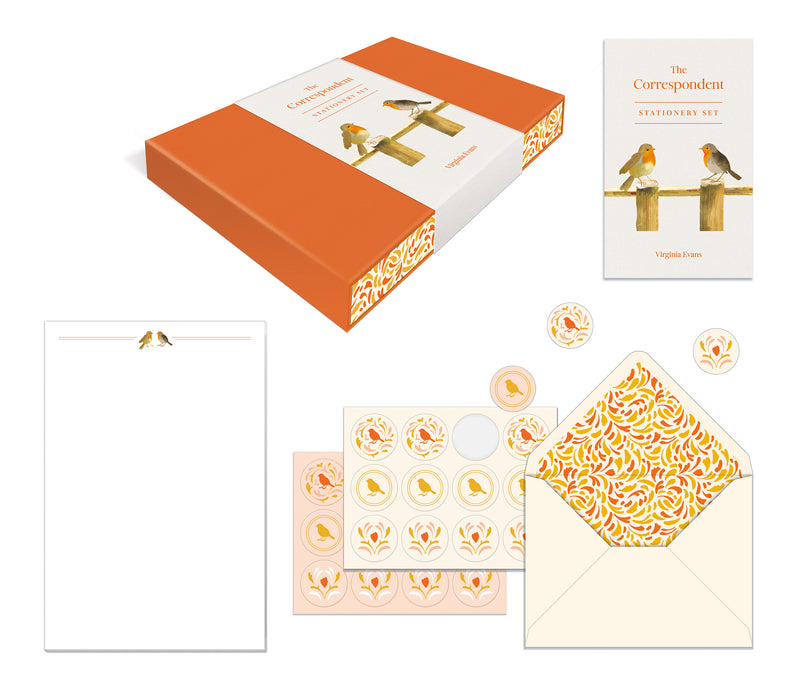 The Correspondent Stationery Set (Boxed Stationery): 20 Sheets of Writing Paper, 20 Matching Envelopes, and 24 Envelope Sticker Seals
