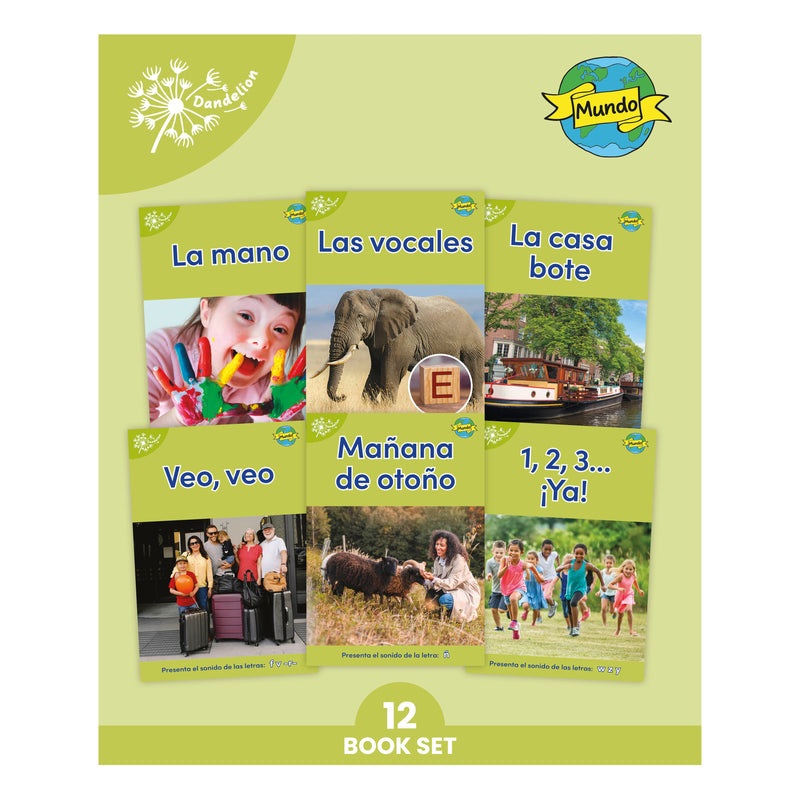 Phonic Books Dandelion Mundo Spanish Decodables Set 1 (12 books) LATAM Spanish