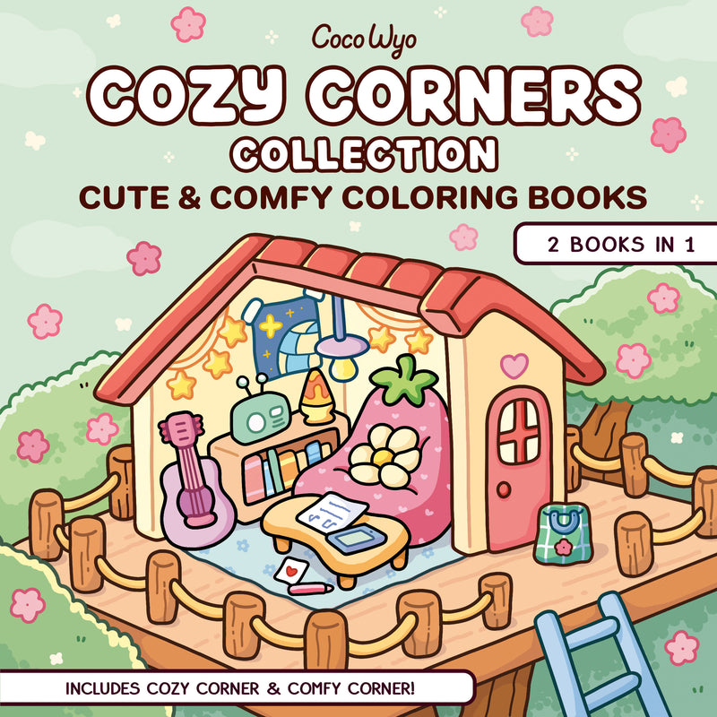 Cozy Corners Collection:2 Books in 1! Coloring Book for Adults and Kids