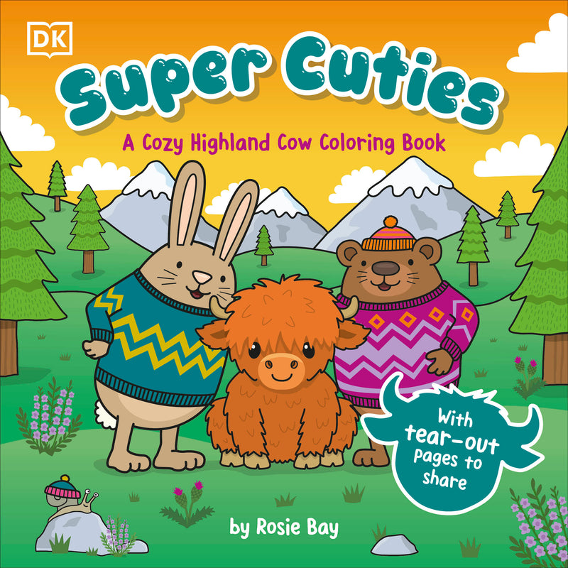 Super Cuties A Cozy Highland Cow Coloring Book: With Tear-Out Pages to Share