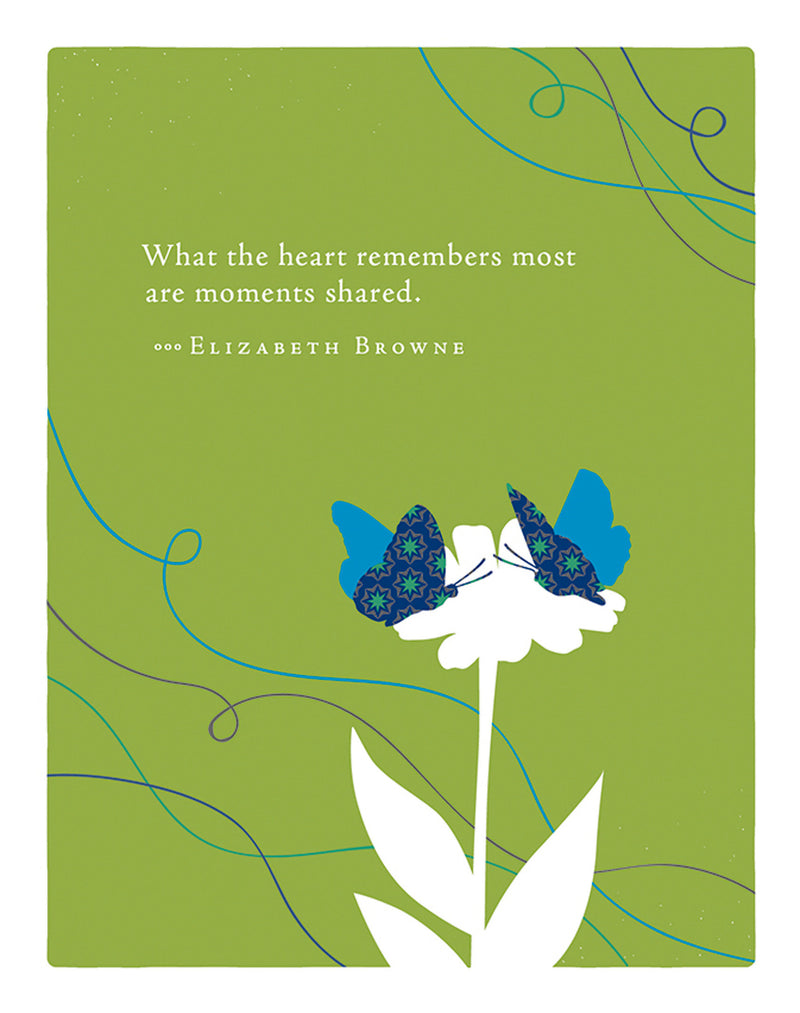 Positively Green Greeting Cards: Sympathy - What the heart remembers most are (Pack of 6)