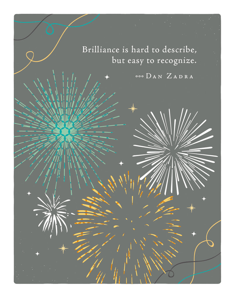 Positively Green Greeting Cards: Congratulations - Brilliance is hard to describe (Pack of 6)