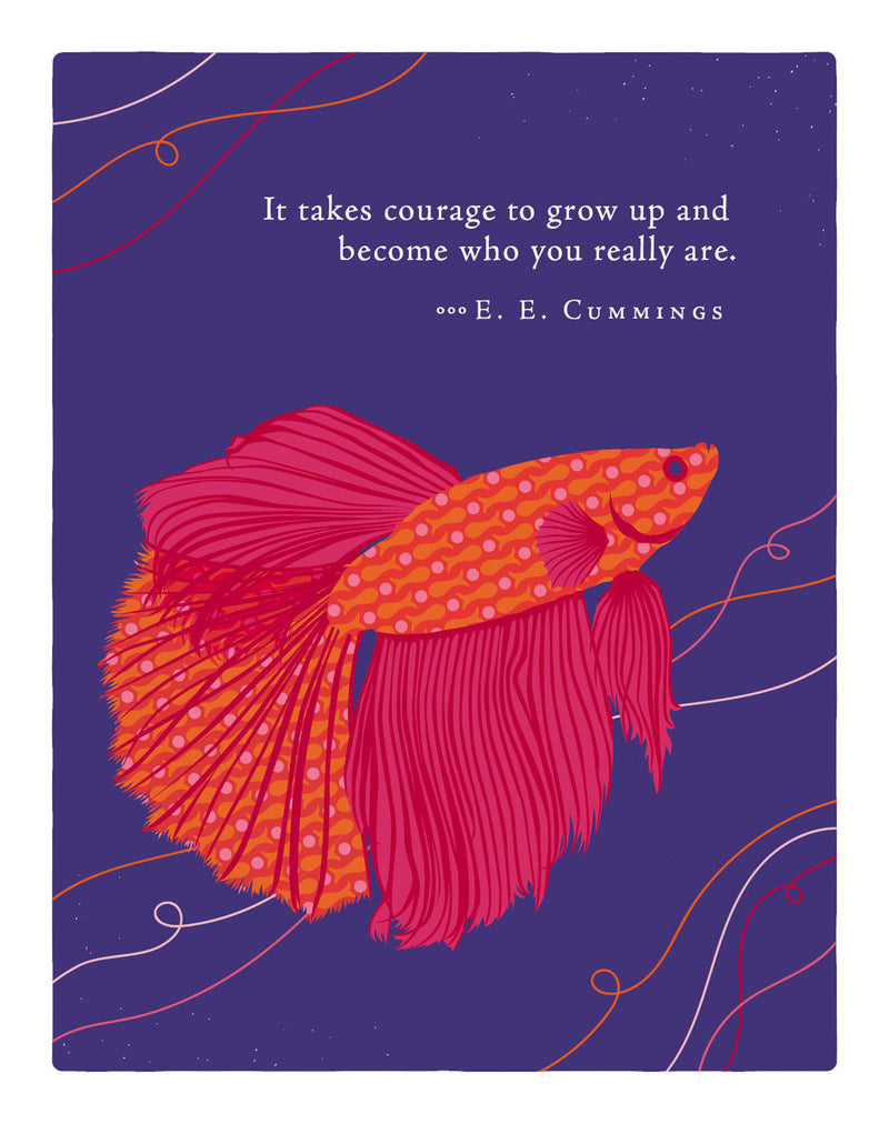 Positively Green Greeting Cards: Birthday - It takes courage to grow up (Pack of 6)