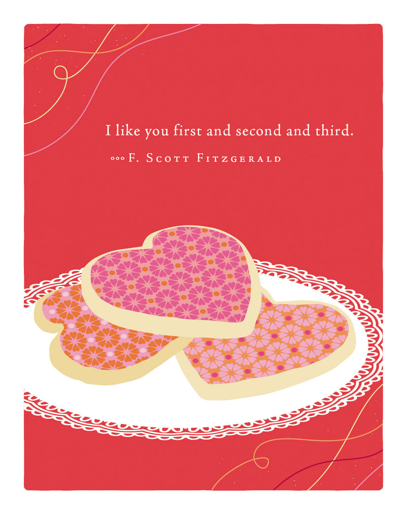 Positively Green Greeting Cards: Valentine's Day - I like you first and second and third (Pack of 6)