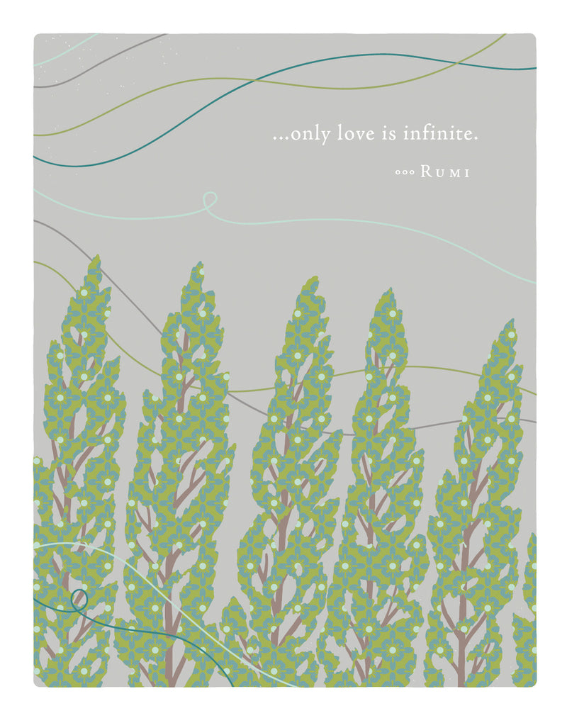 Positively Green Greeting Cards: Sympathy - Only love is infinite (Pack of 6)
