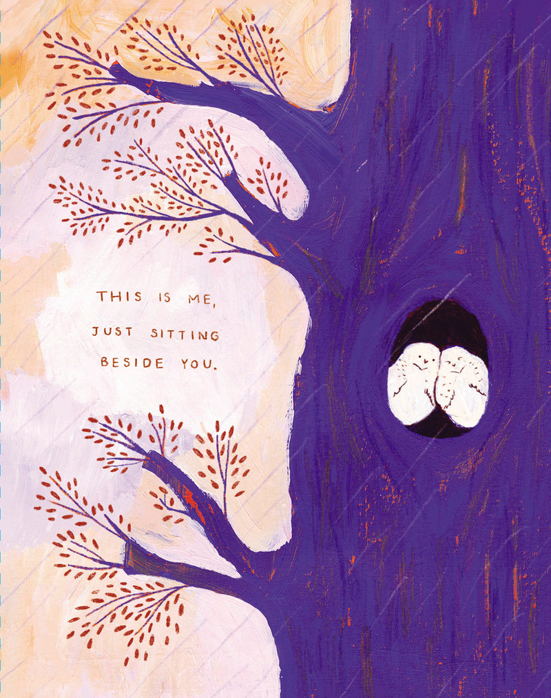 Love Muchly Greeting Cards: Tough Times - This is me, just sitting beside you. (Pack of 6)