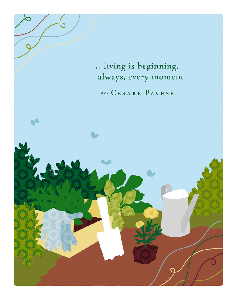 Positively Green Greeting Cards: Birthday - Living is beginning, always, every (Pack of 6)