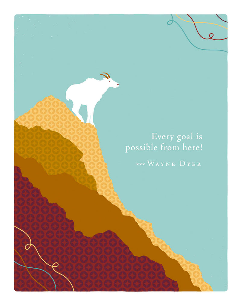 Positively Green Greeting Cards: Congratulations - Every goal is possible from here (Pack of 6)
