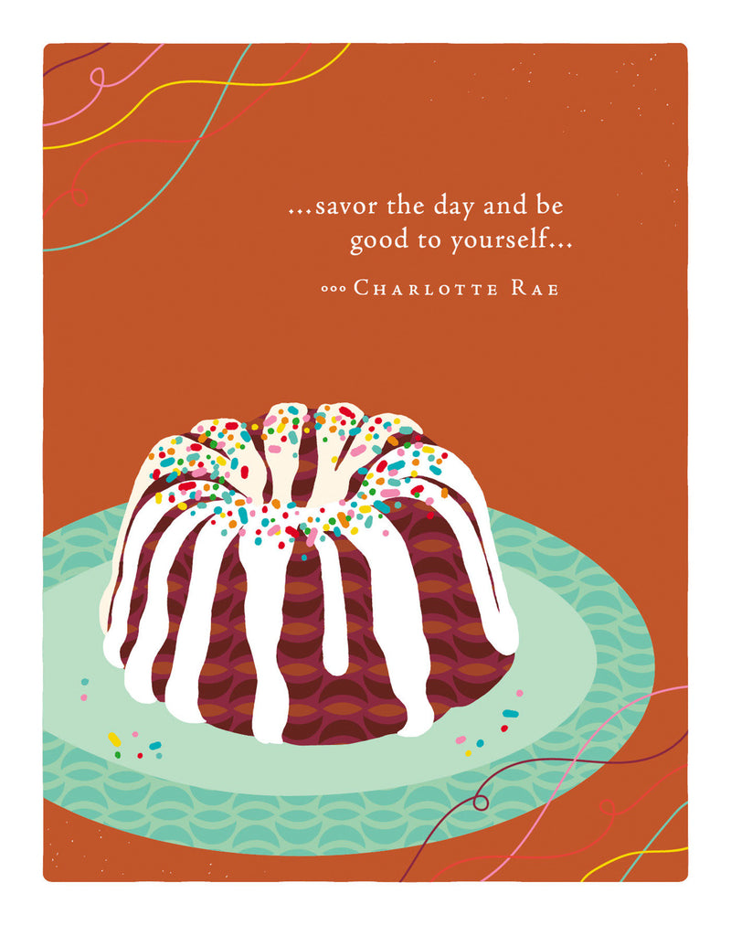 Positively Green Greeting Cards: Birthday - Savor the day and be good to yourself (Pack of 6)