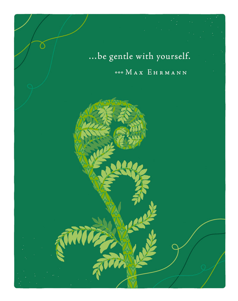 Positively Green Greeting Cards: Get Well - Be gentle with yourself. (Pack of 6)