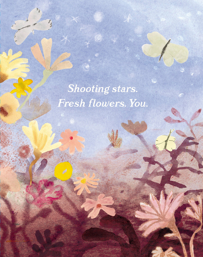 Love Muchly Greeting Cards: Friendship - Shooting stars. Fresh flowers. (Pack of 6)