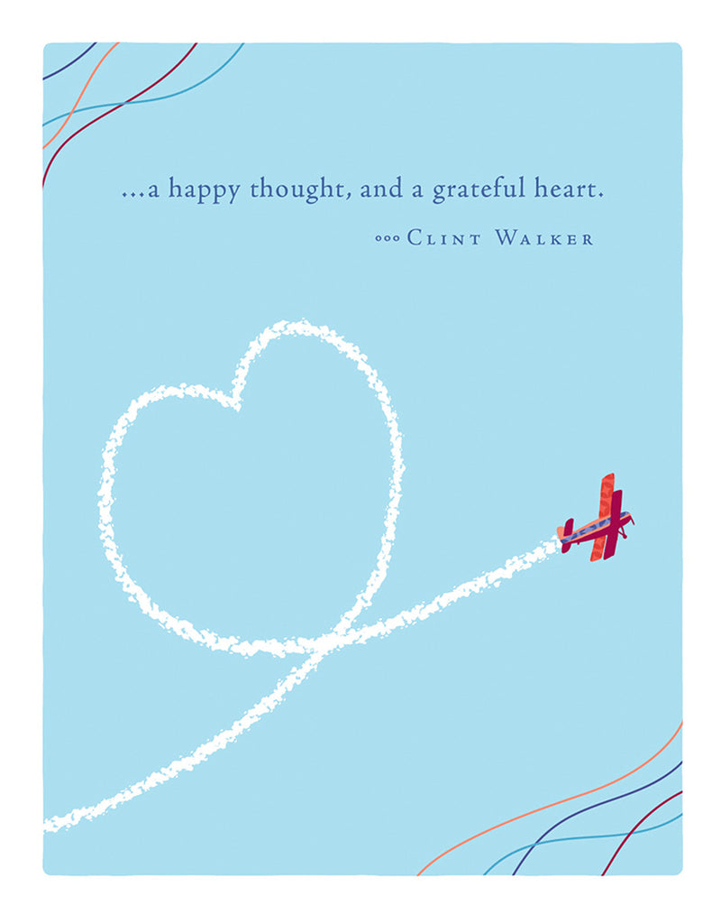 Positively Green Greeting Cards: Thank You - ...a happy thought, and a grateful heart. (Pack of 6)