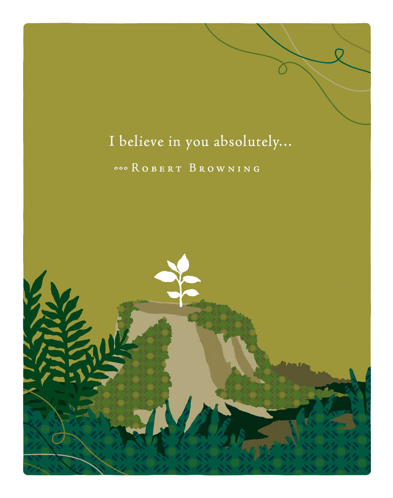 Positively Green Greeting Cards: Encouragement - I believe in you absolutely… (Pack of 6)