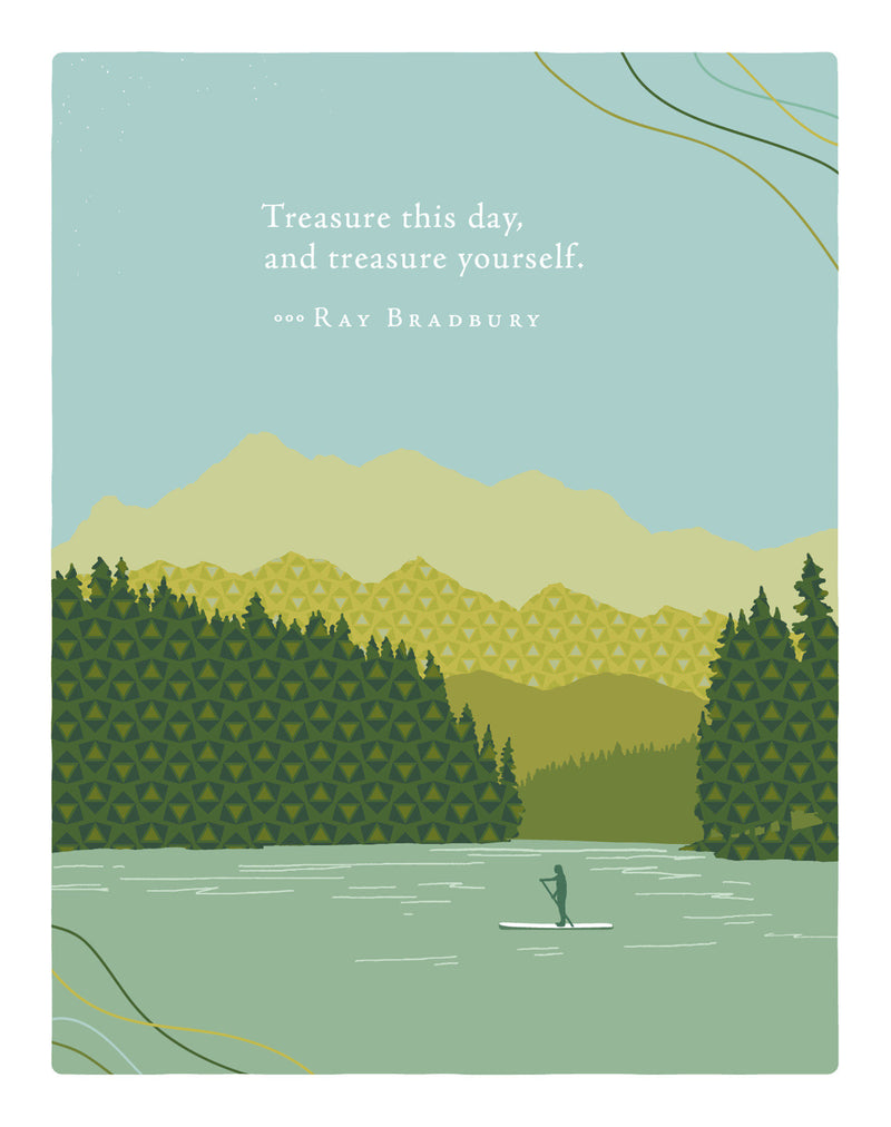 Positively Green Greeting Cards: Birthday - Treasure this day and treasure (Pack of 6)
