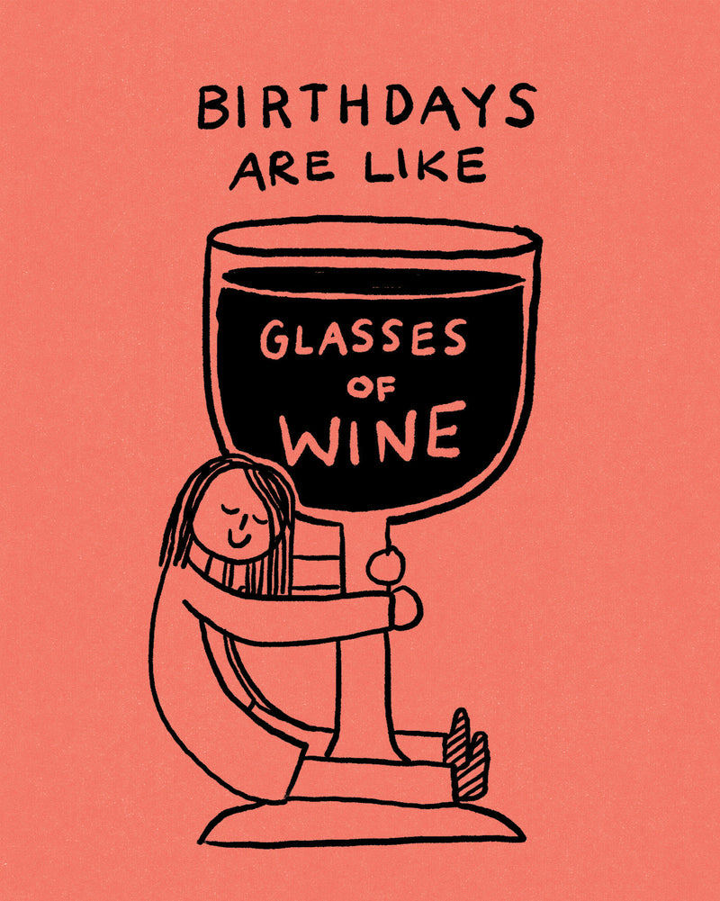 Humor Us Greeting Cards: Birthday - Birthdays are like glasses (Pack of 6)