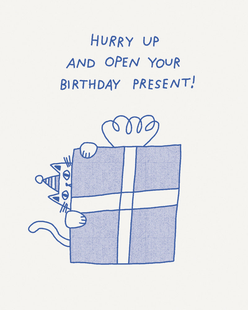 Humor Us Greeting Cards: Birthday - Hurry up and open your (Pack of 6)