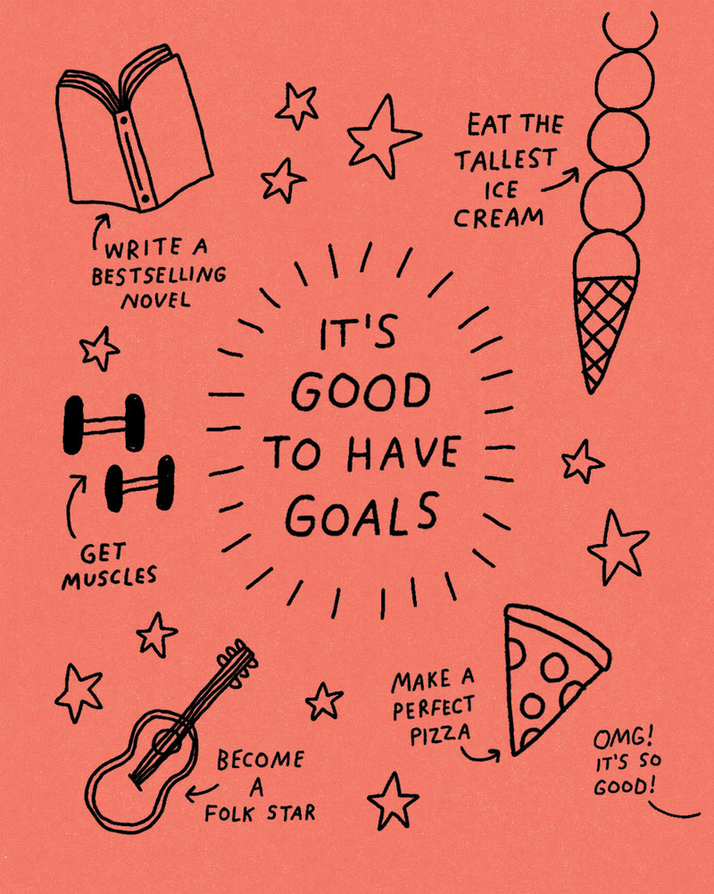 Humor Us Greeting Cards: Encouragement - It's good to have goals. (Pack of 6)