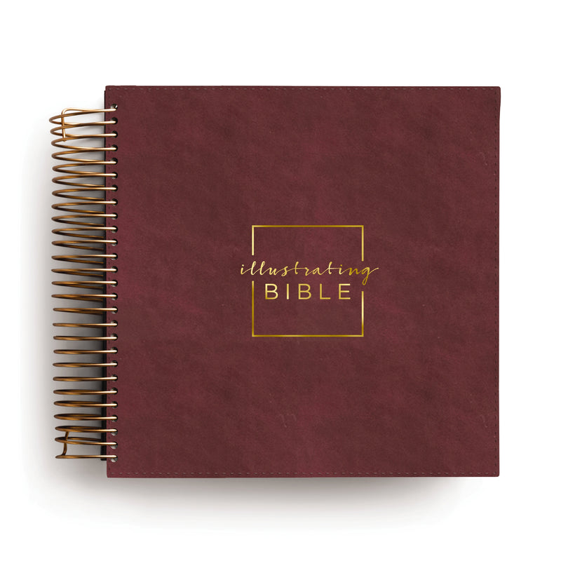 Illustrating Bible CSB - Spiral Bound Bible Journal, Cranberry