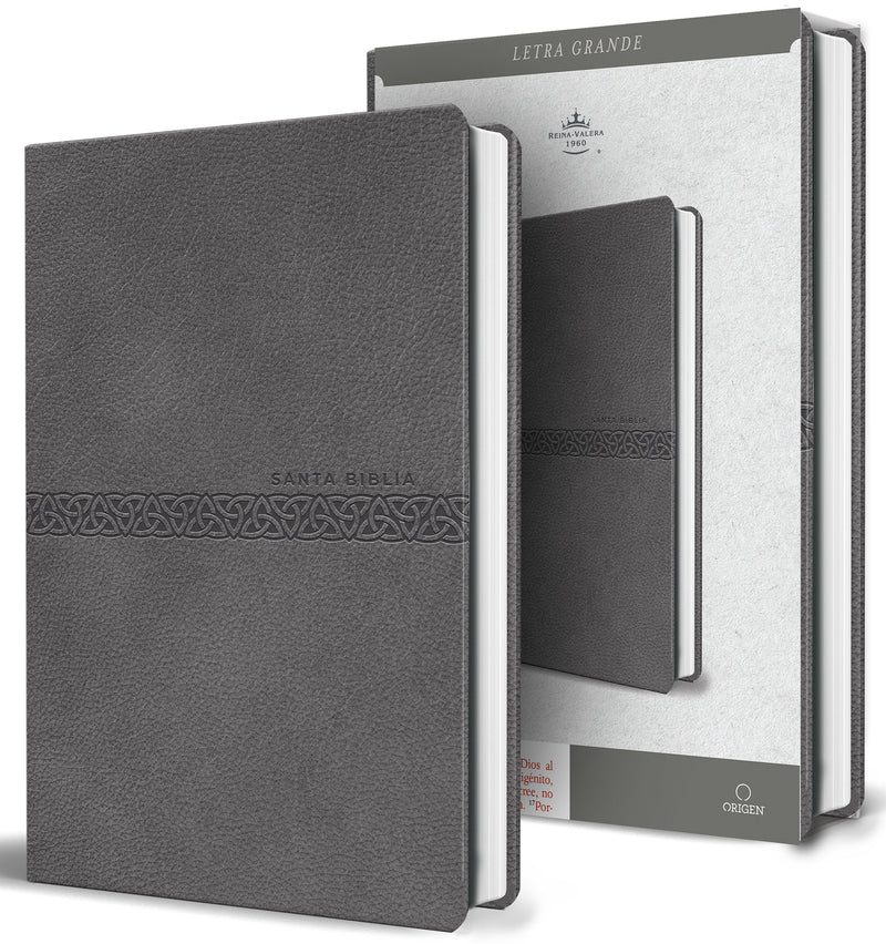 Biblia RVR 1960 letra grande, tamaño manual, símil piel gris, edición económica / RVR 1960 Bible, Large Print Handy Size, Gray Imitation Leather, Economic