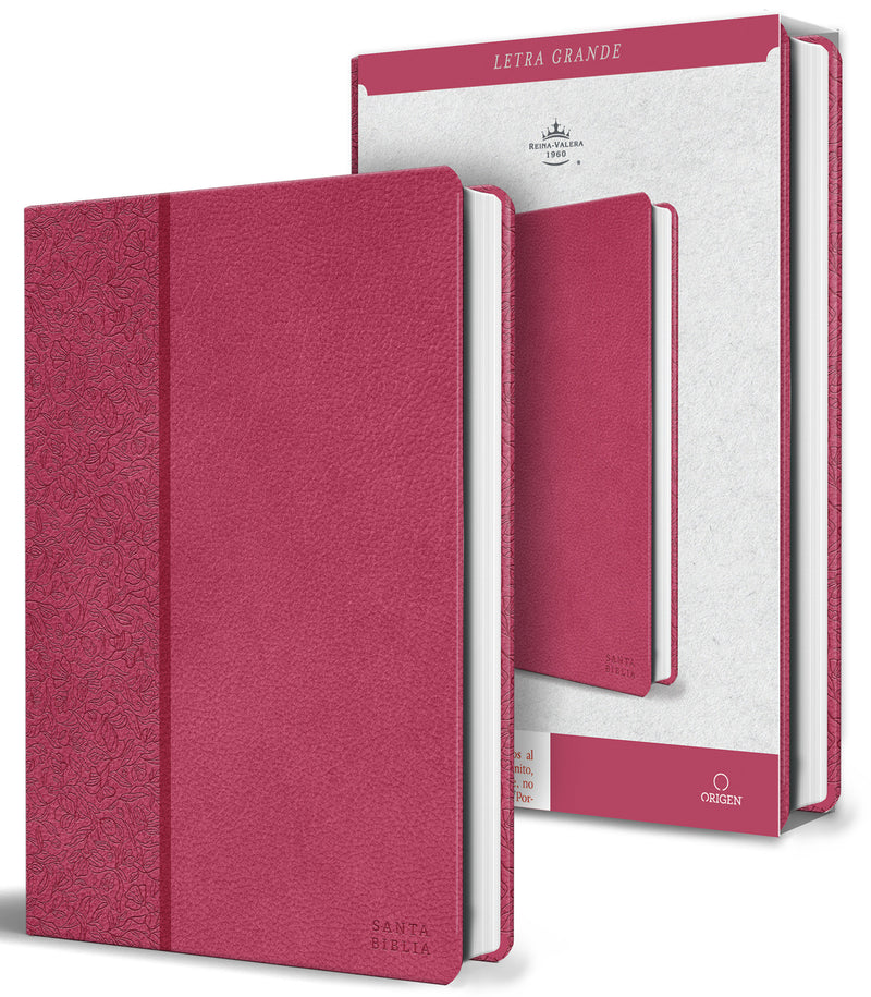 Biblia RVR 1960 letra grande, tamaño manual, Símil piel rosada, edición económica / Spanish Bible RVR 1960 Handy Size, Large Print, Pink Leathersoft