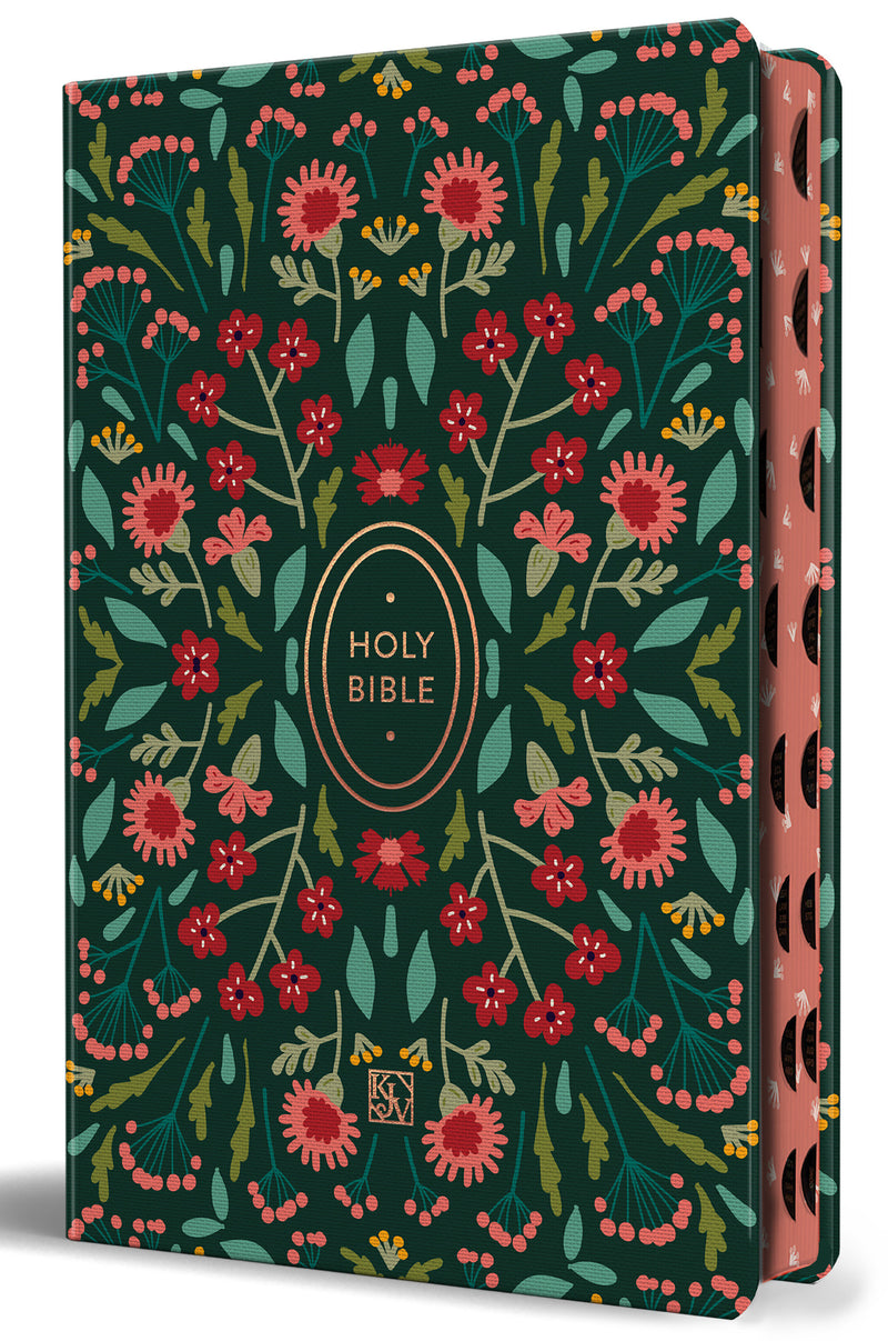 KJV Holy Bible Handy Size Dark with Pink Flowers and Index