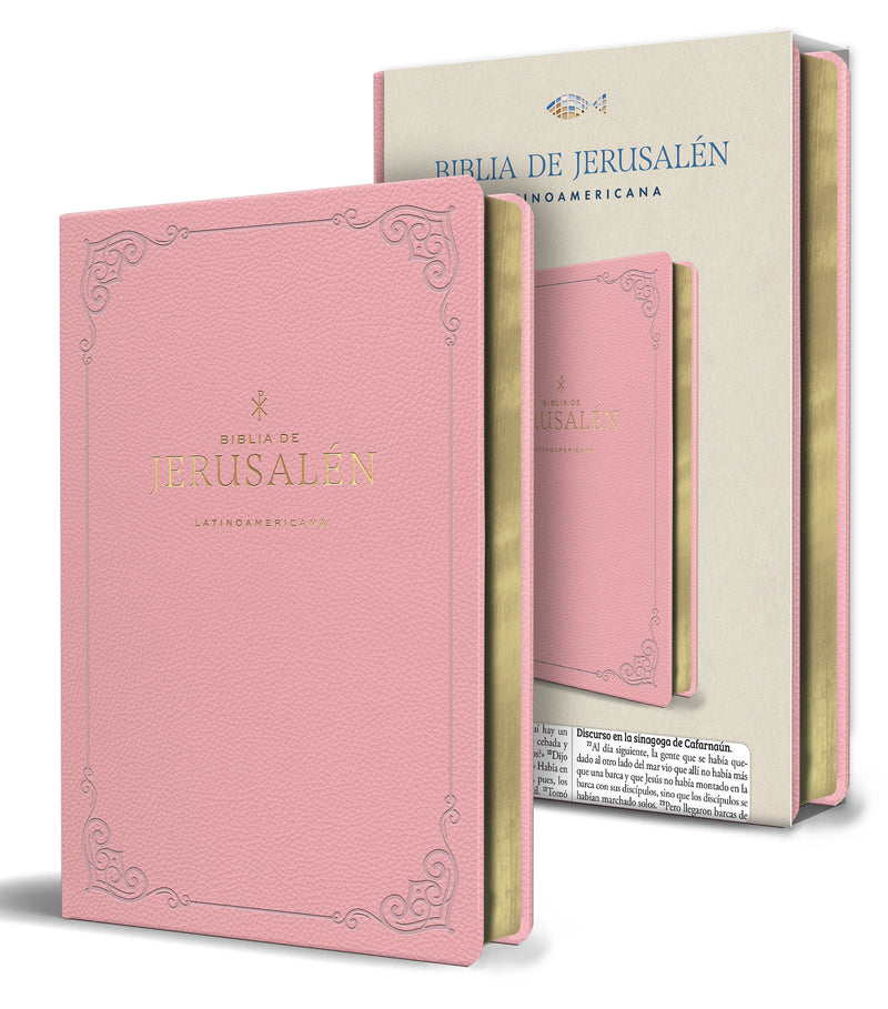 Biblia Católica Biblia de Jerusalén Latinoamericana símil piel rosada / Spanish Catholic Jerusalem Bible, Pink Leathersoft
