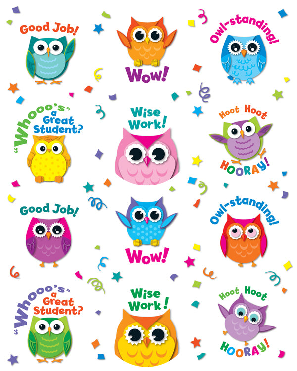 Colorful Owl Motivators Motivational Stickers