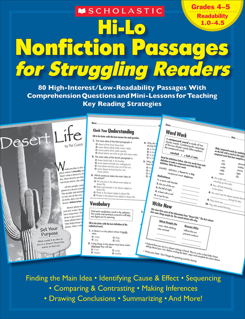Hi-Lo Nonfiction Passages for Struggling Readers: Grades 4–5
