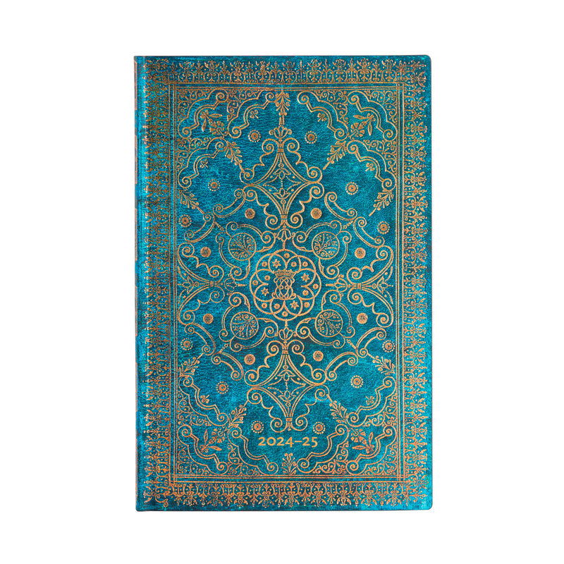 Paperblanks | 2024–2025 Weekly Planner | Azure | Equinoxe | 18-Month Flexis | Maxi | Vertical | Elastic Band | 224 Pg | 80 GSM