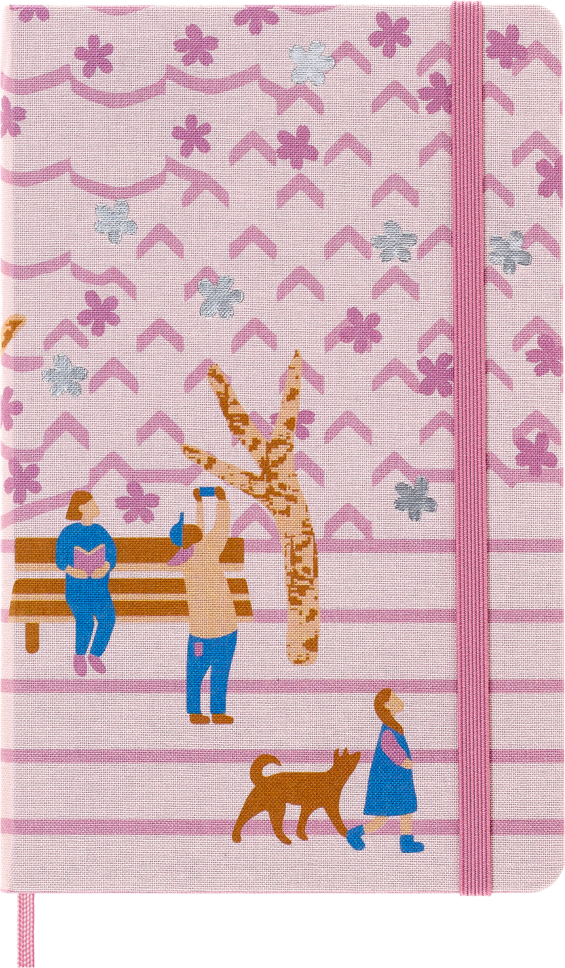 Moleskine Limited Edition Notebook Sakura, Large, Plain, Bench, Canvas Hard Cover (5 x 8.25)