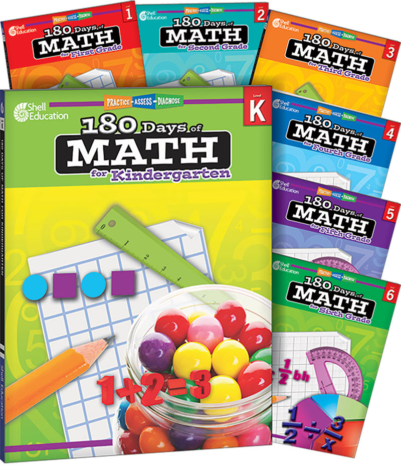 180 Days: Math for K-6, 7-Book Set: Practice, Assess, Diagnose