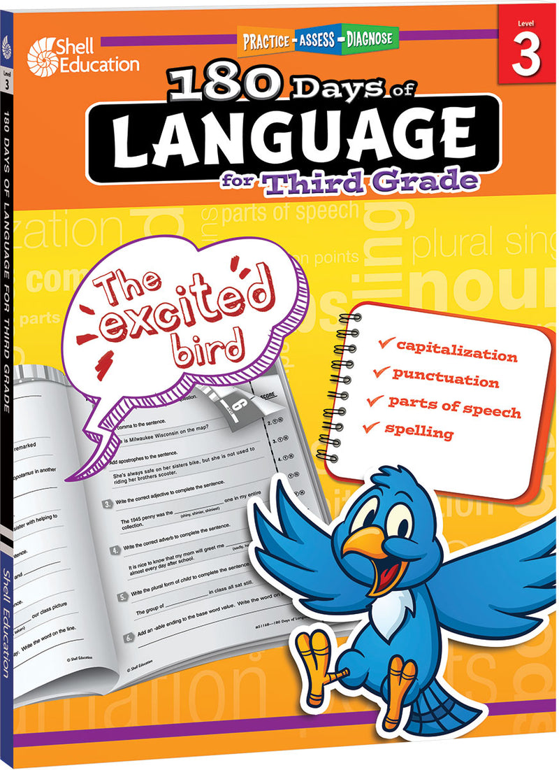 180 Days: Language for Third Grade: Practice, Assess, Diagnose