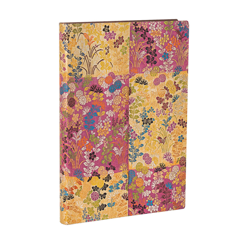 Kara-ori Pink Midi Unlined Softcover Journal, 176pg, 100GSM by Paperblanks (Japanese Kimono)