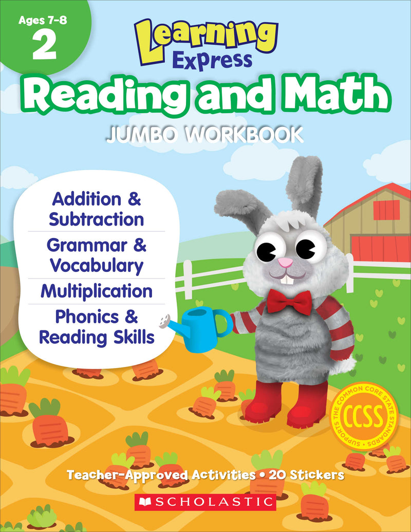 Learning Express Reading and Math Jumbo Workbook Grade 2