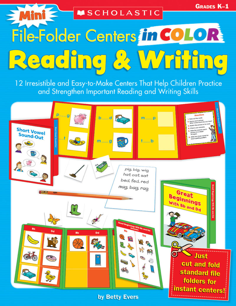 Mini File-Folder Centers in Color: Reading and Writing (K-1)