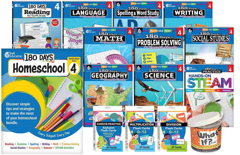 180 Days: Homeschool Grade 4 Set: Every Subject, Every Day
