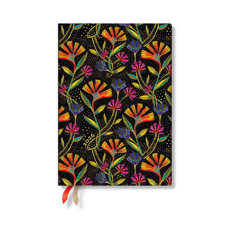 Paperblanks | 2026 Wild Flowers | Playful Creations | 12-Month Planner Flexis | Midi | Day-at-a-Time | Elastic Band | 432 Pg | 80 GSM