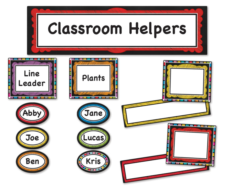 Colorful Chalkboard Classroom Management Mini Bulletin Board Set