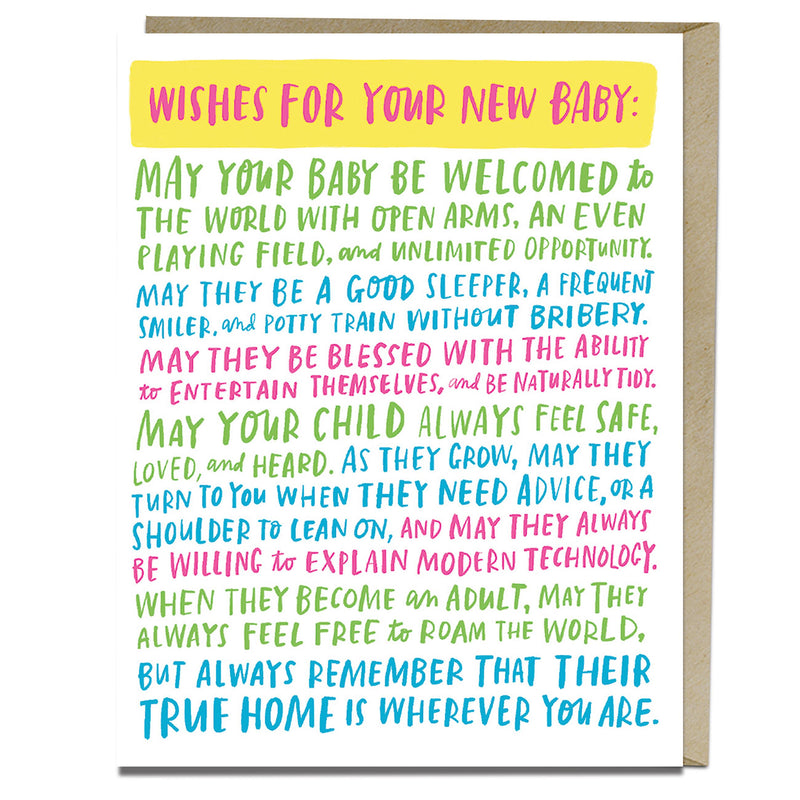 Wishes For Your New Baby Card