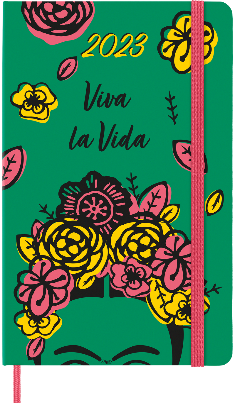 Moleskine Limited Edition 2023 Daily Planner Frida Kahlo, 12M, Large, Green, Hard Cover (5 x 8.25)