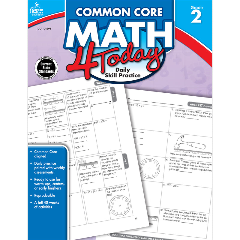Common Core Math 4 Today, Grade 2: Daily Skill Practice