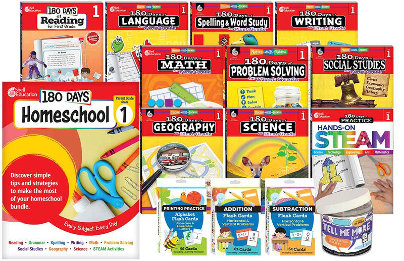180 Days: Homeschool Grade 1 Set: Every Subject, Every Day