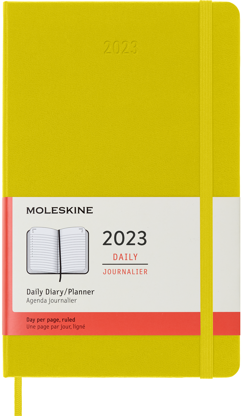 Moleskine 2023 Daily Planner, 12M, Large, Hay Yellow, Hard Cover (5 x 8.25)