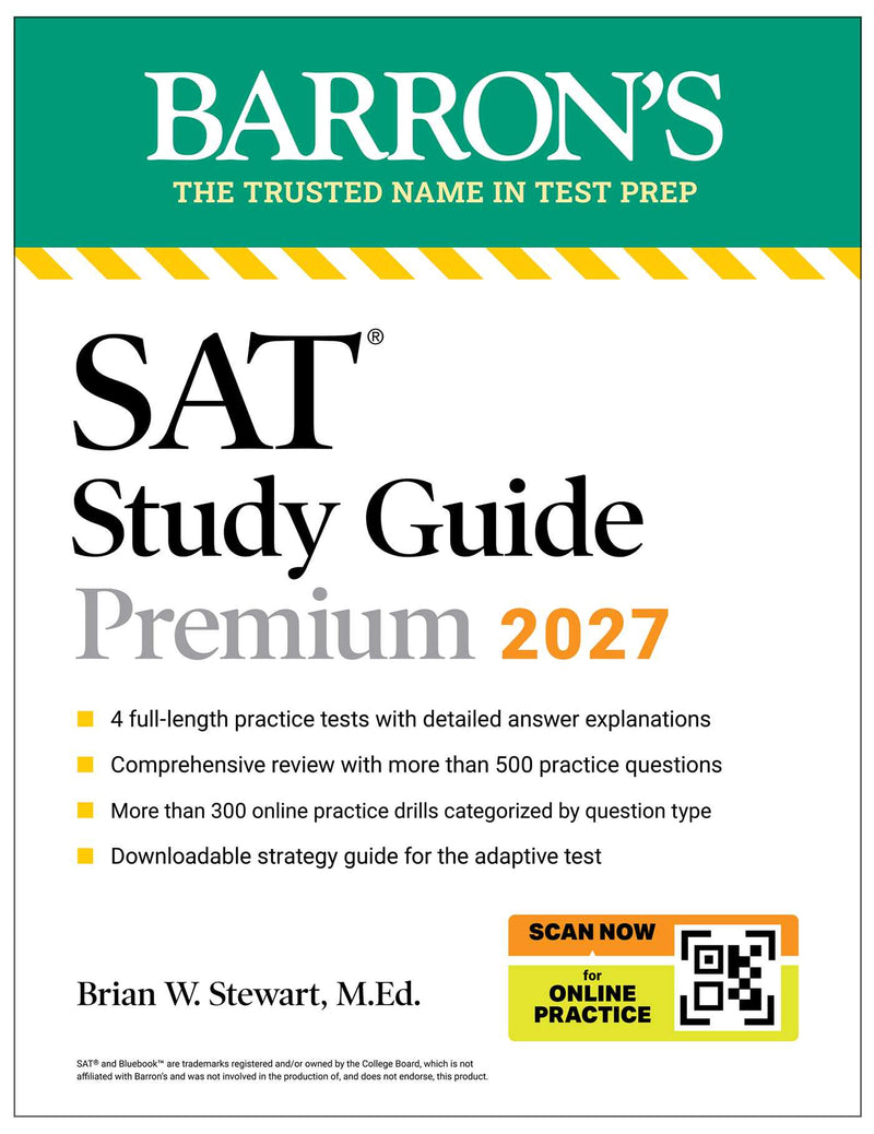 SAT Study Guide Premium, 2027: 3 Practice Tests + Comprehensive Review + Online Practice and Video Lessons