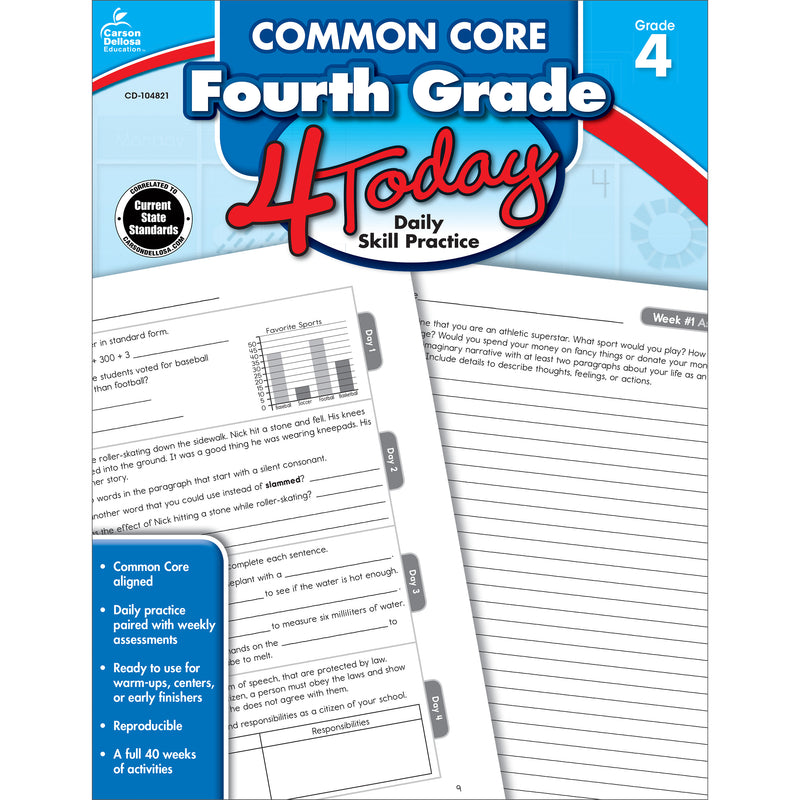 Common Core Fourth Grade 4 Today: Daily Skill Pracitce