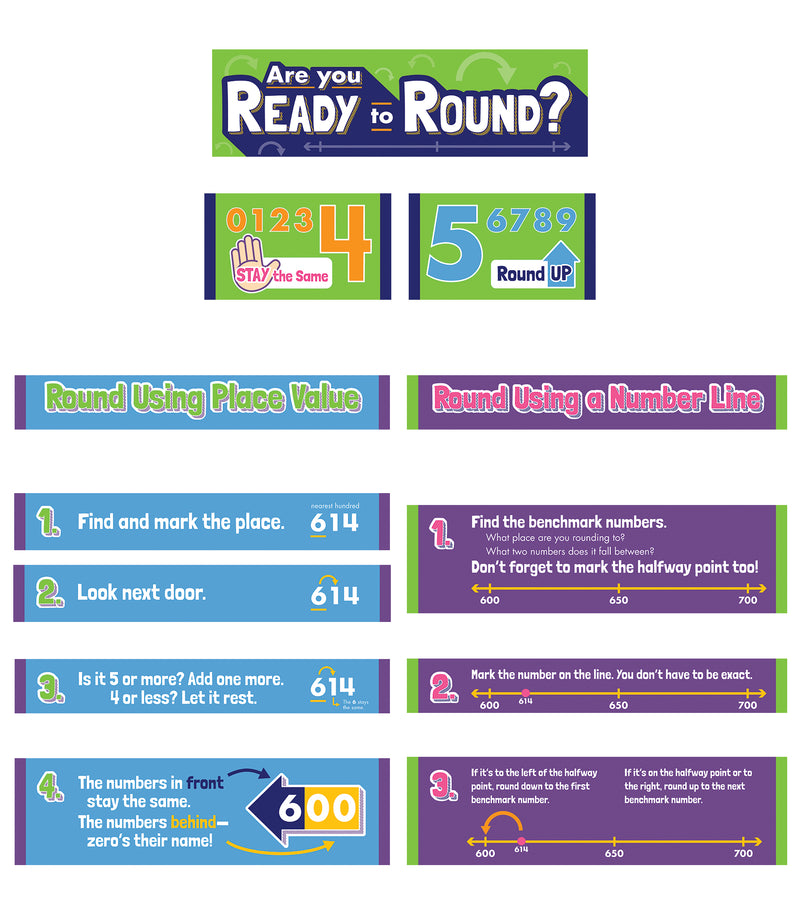 Rounding Numbers Mini Bulletin Board Set
