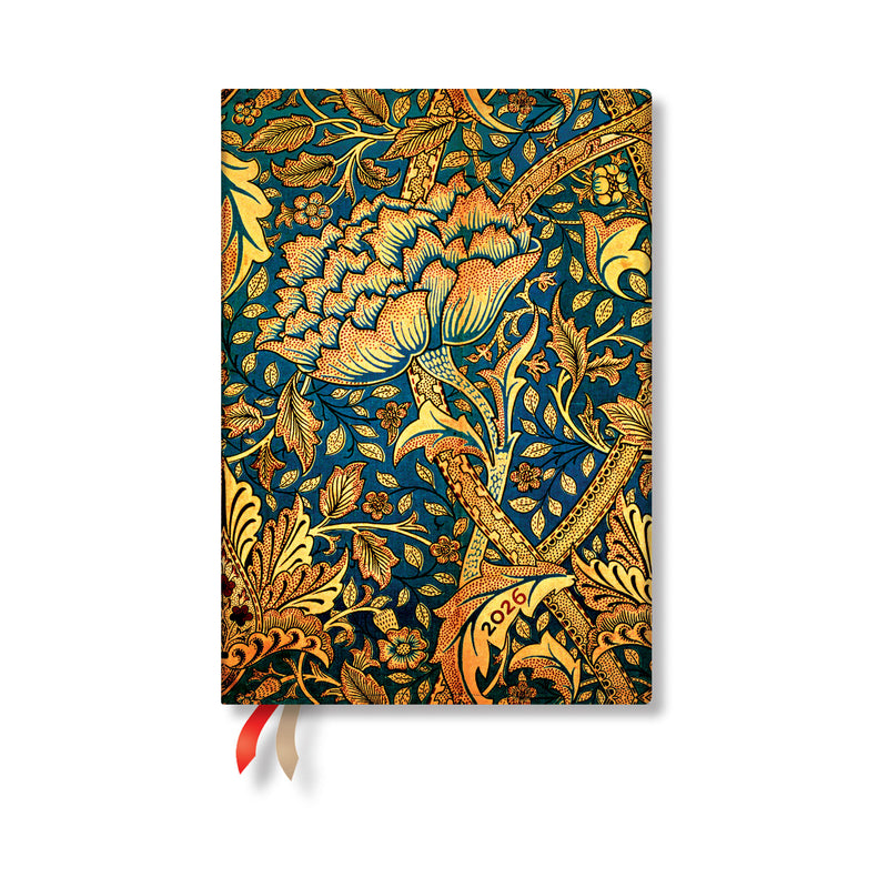 Paperblanks | 2026 Morris Windrush | William Morris | 12-Month Planner Flexis | Midi | Vertical | Elastic Band | 176 Pg | 100 GSM
